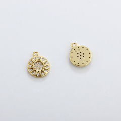 925 Sterling Silver CZ Sun Charm