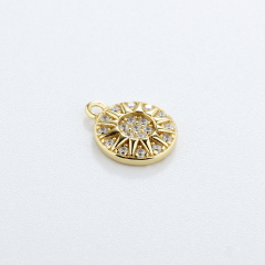 925 Sterling Silver CZ Sun Charm