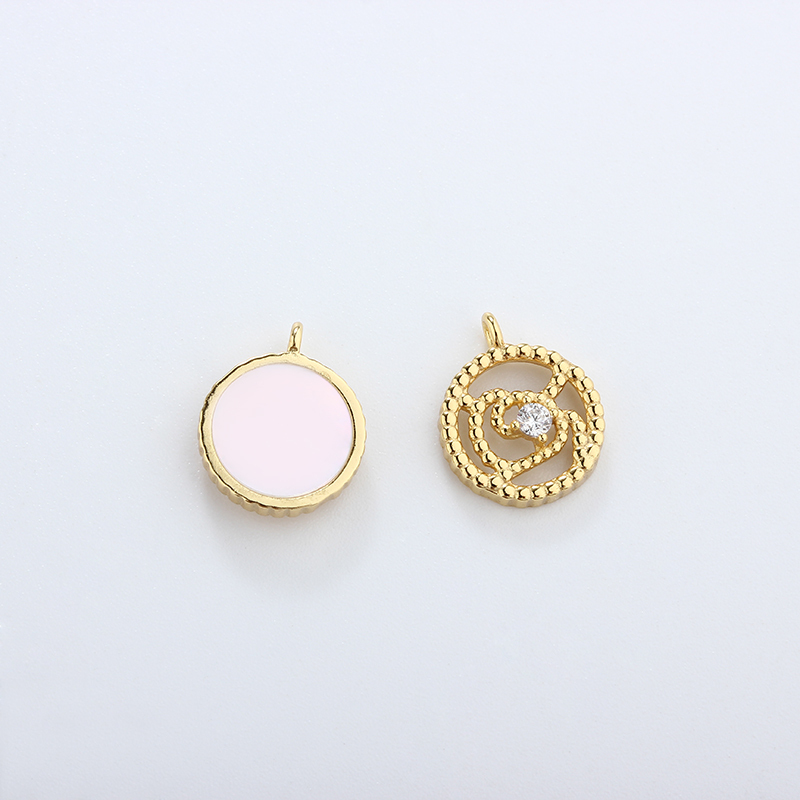 925 Sterling Silver Round White Mother Pearl Charms 9.6mm