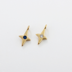 925 Sterling Silver Small Star 4-Pointed Charm