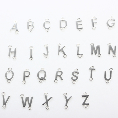 925 Sterling Silver Simple Letters Connector