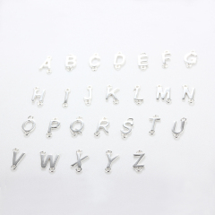 925 Sterling Silver Simple Letters Connector
