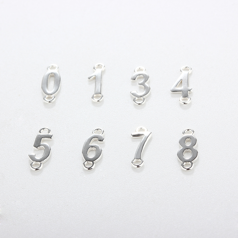 925 Sterling Silver Luckly Number Connector