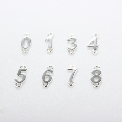 925 Sterling Silver Luckly Number Connector