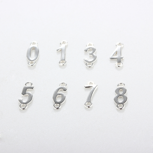 925 Sterling Silver Luckly Number Connector