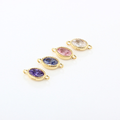 925 Sterling Silver 4*6mm Oval CZ Connector
