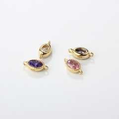 925 Sterling Silver 4*6mm Oval CZ Connector