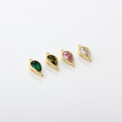 925 Sterling Silver 4*6mm Drop CZ Connector
