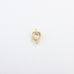 925 Sterling Silver 4mm Heart CZ Connector