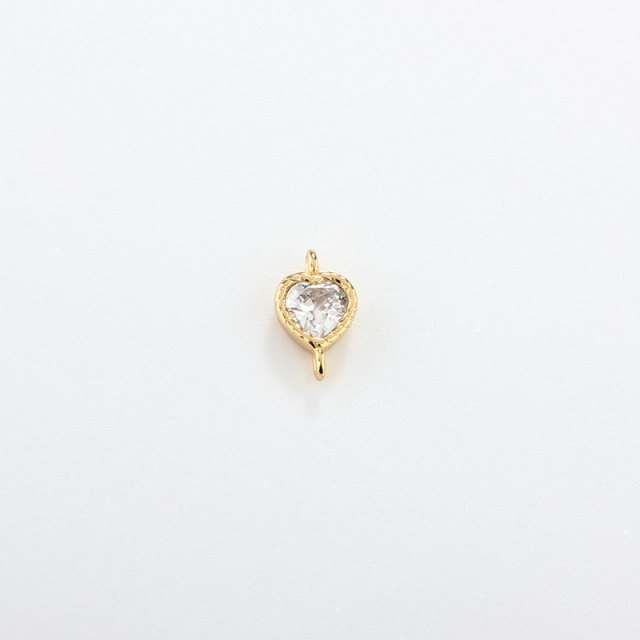 925 Sterling Silver 4mm Heart CZ Connector