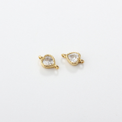 925 Sterling Silver 4mm Heart CZ Connector