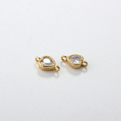 925 Sterling Silver 4mm Heart CZ Connector
