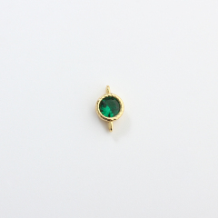 925 Sterling Silver 4mm Round CZ Connector Charm
