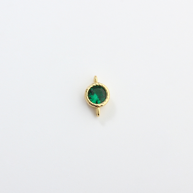 925 Sterling Silver 4mm Round CZ Connector Charm