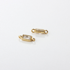 925 Sterling Silver 2*4mm Square CZ Connector