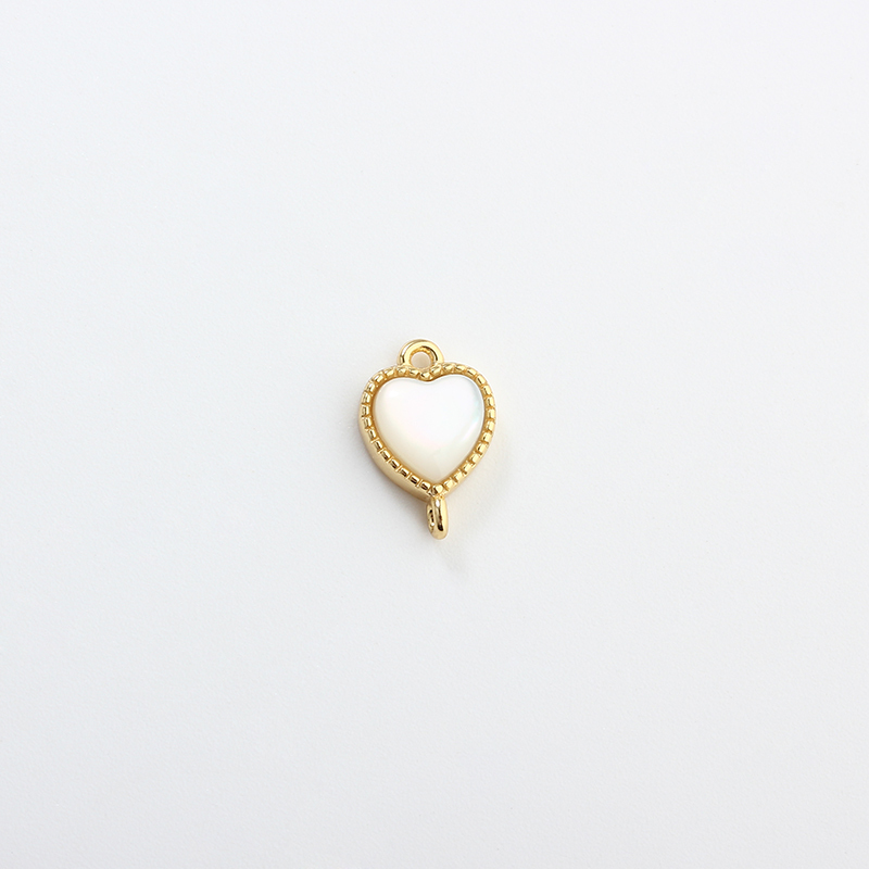 925 Sterling Silver 6*6mm Heart Connector Charm