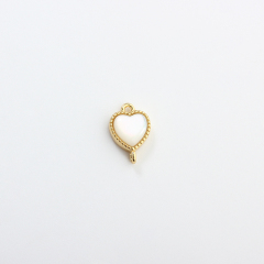 925 Sterling Silver 6*6mm Heart Connector Charm