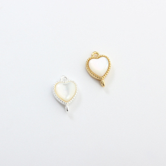 925 Sterling Silver 6*6mm Heart Connector Charm