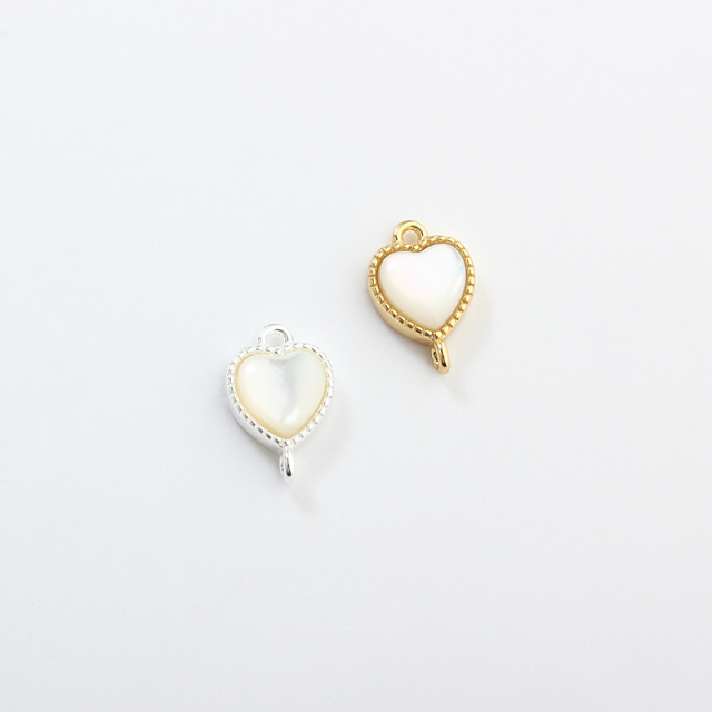 925 Sterling Silver 6*6mm Heart Connector Charm
