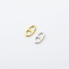 925 Sterling Silver Flat Pig Nose Connector