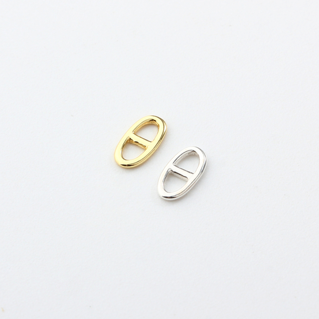925 Sterling Silver Flat Pig Nose Connector