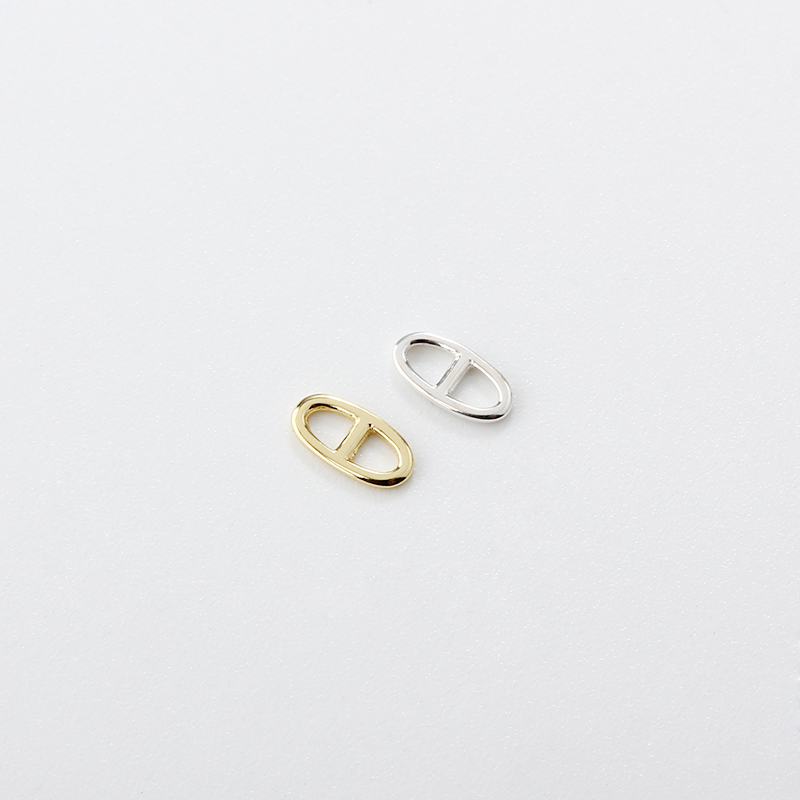 925 Sterling Silver Flat Pig Nose Connector