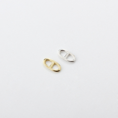 925 Sterling Silver Flat Pig Nose Connector