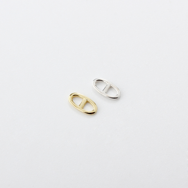 925 Sterling Silver Flat Pig Nose Connector