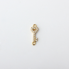 925 Sterling Silver Key Connector with cz