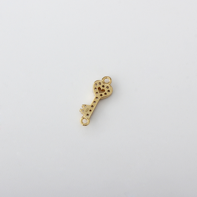 925 Sterling Silver Key Connector with cz