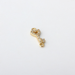925 Sterling Silver Key Connector with cz