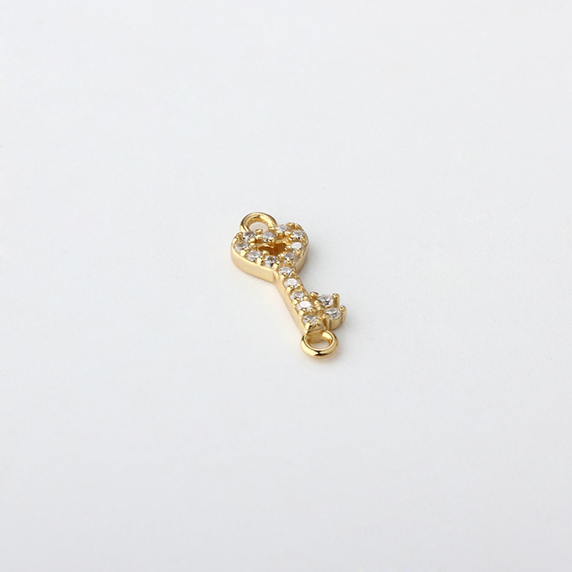 925 Sterling Silver Key Connector with cz