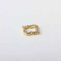 925 Sterling Silver Clover Connector with cz