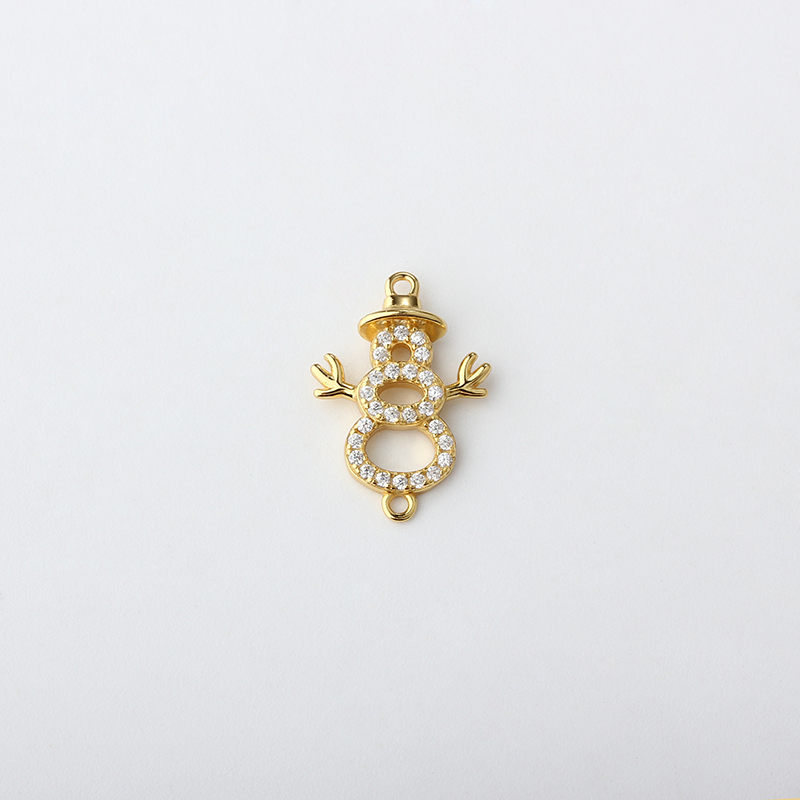 925 Sterling Silver Snowman Connector