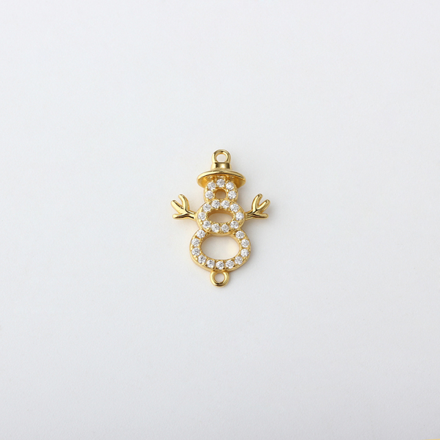 925 Sterling Silver Snowman Connector