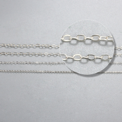 925 Sterling Silver Hammer Cable Chains