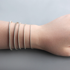 925 Sterling Silver Real Round Snake