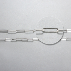 925 Sterling Silver Flat Long Link Paperclip Chain