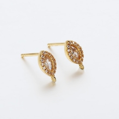 925 Sterling Silver CZ Marquise Earring Findings