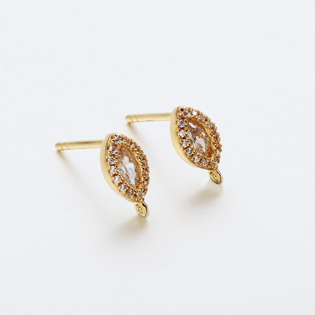 925 Sterling Silver CZ Marquise Earring Findings