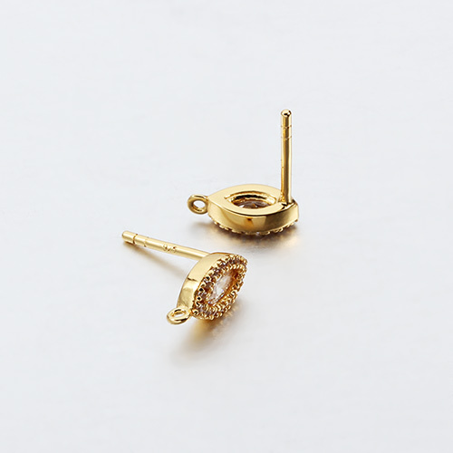 925 Sterling Silver CZ Marquise Earring Findings