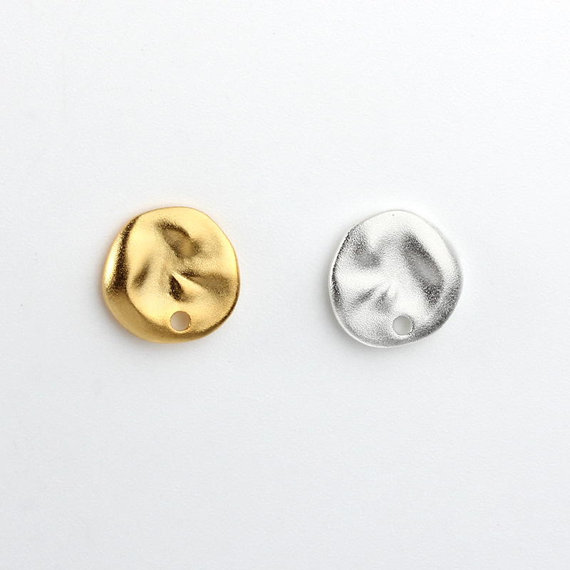 925 Sterling Silver Irregular Disc Earring Post