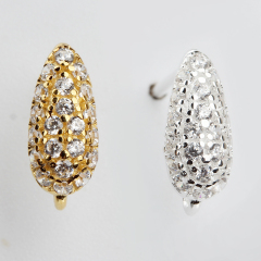 925 Sterling Silver Zircon Stud Earring Findings