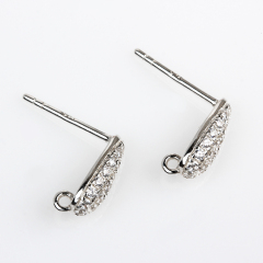 925 Sterling Silver Zircon Stud Earring Findings