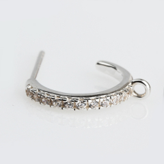 925 Sterling Silver Zircon Earring Hook With Loops Findings