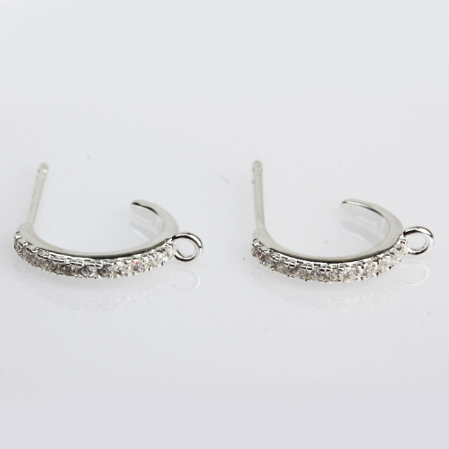 925 Sterling Silver Zircon Earring Hook With Loops Findings