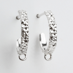 925 Sterling Silver Hammer Surface Earring Hook Findings