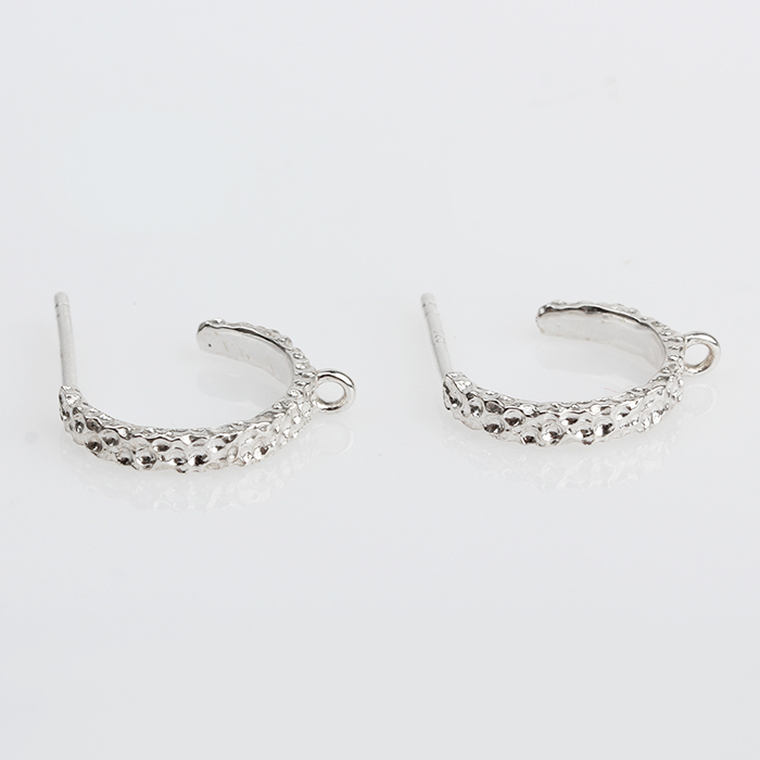 925 Sterling Silver Hammer Surface Earring Hook Findings