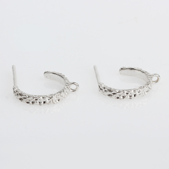 925 Sterling Silver Hammer Surface Earring Hook Findings