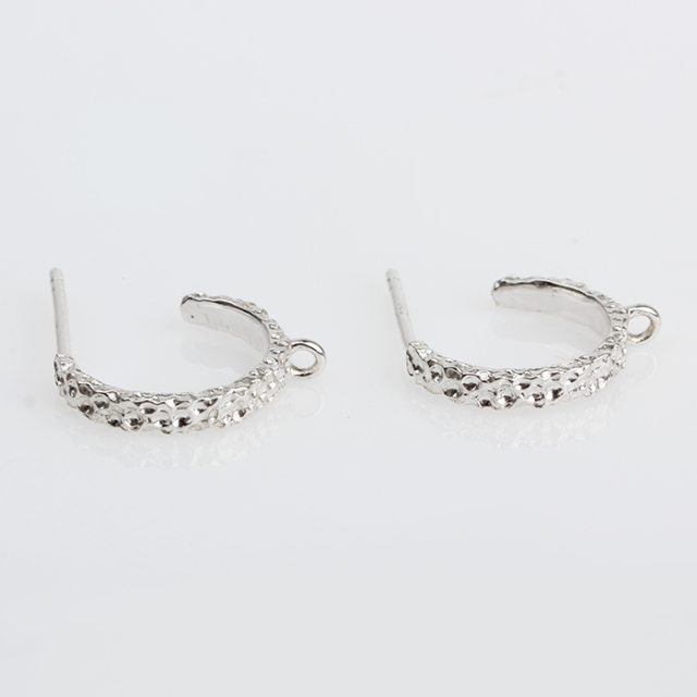 925 Sterling Silver Hammer Surface Earring Hook Findings